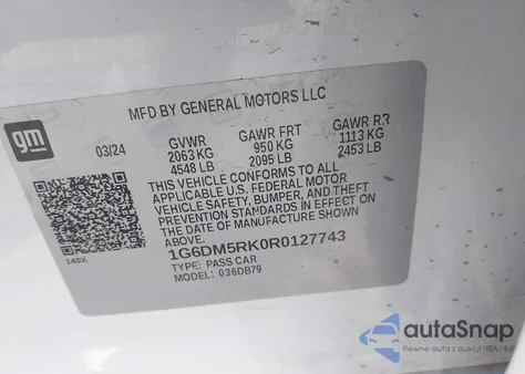 2024 Cadillac Ct5 Luxury from USA, damaged, VIN 1G6DM5RK0R0127743